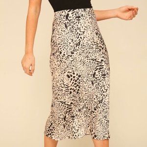 RUNNIN WILD LEOPARD PRINT MIDI SKIRT